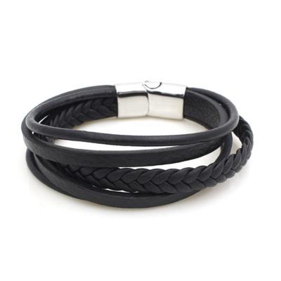 China Yudan Newest Stainless Steel Jewelry Bracelet Men's Magnetic Bracelet Leather Bracelet for sale