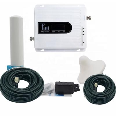 China new tri band signal booster 900 1800 2100 mhz repeater 2g 3g 4g amplifier enhance lte network call and text omni outdoor antenna 36*23*23 for sale