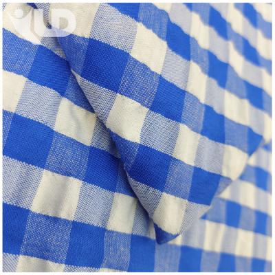 China Waterproof Hot Selling Cotton Yarn-dyed Bubble Checked Mens Shirt Fabric for sale