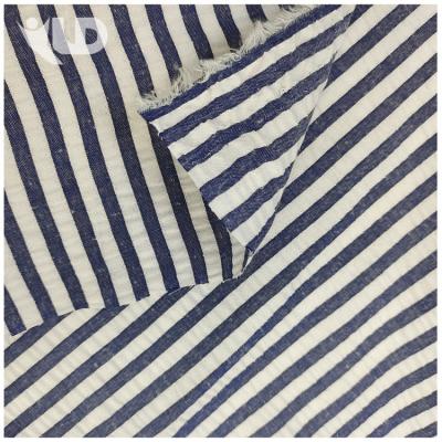 China Spot Wholesale Waterproof TC Mixed Bubble Stripe Yarn-Dyed Blouse Fabric for sale