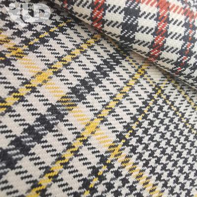 China Breathable Houndstooth Tweed Plaid Fabric Yarn-dyed Polyester Spandex Grid Dress Suit Shirt Coat Blended Fabric for sale