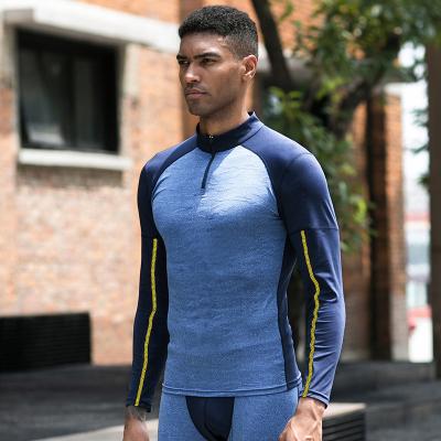 China High Quality Customized Men's Fashion Comic Collar Breathable Training Suit Gym Sportswear Long Sleeve for sale