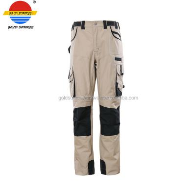 China New Design Anti Shrink Durable Safety Work Khaki Cargo Pants Men for sale