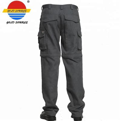 China Men's Breathable Zipper Removable Legs Knee Length Durable Casual Fit Gray Work Pants for sale