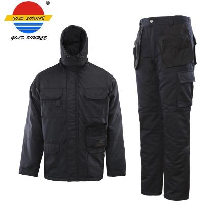 China Polyester Mens Work Jacket Pants Keep Warm 600D Polyester Oxford Waterproof Winter Wadded Clothing for sale