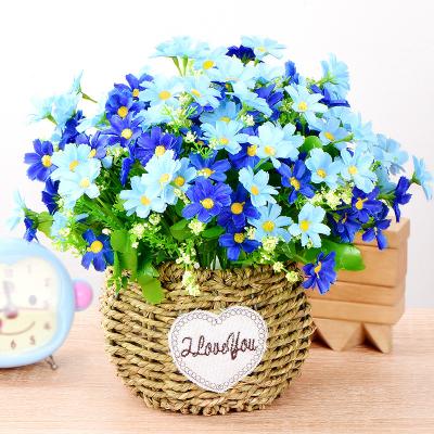 China Wholesale High Quality Customized Handmade Flower Factory Outdoor Indoor Decoration Handmade Tied Bouquet Basket Flower for sale