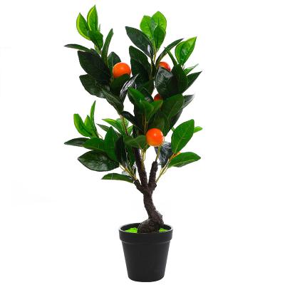 China Wholesale Rubberized Fake Orange Plantas Fabric Potted Artificial Lemon Tree Artificial Fruit Plants For Decor for sale