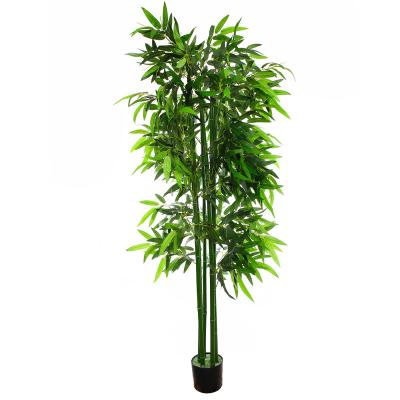 China Large Leave Silk Screen Printing Hotsale Handmade Simulated Landscape Artificial Bamboo Tree Fabric Indoor Outdoor Plants for sale