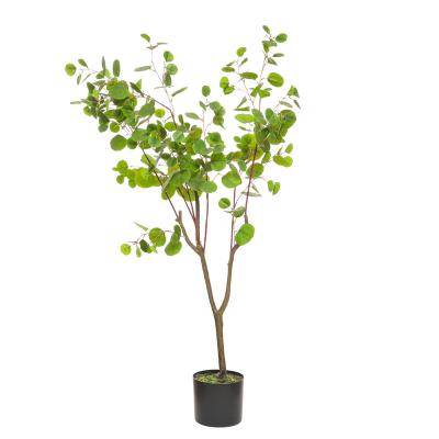 China Best Realistic Selling Wholesale Artificial Silver Leaf Tree House Wedding Simulation EUCALYPTUS Leaves Indoor Outdoor Bonsai Trees for sale