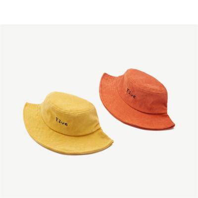 China High Quality Character Embroidery Custom Logo Corduroy Bucket Hats For Adult Men And Women Winter Bucket Hats for sale