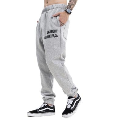 China Anti-wrinkle OEM Cotton Heavy Thick Sport Tracksuit Embroidered Logo Fleece Sweatpants Men Casual Wholesale Jogger Trousers Custom for sale