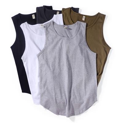 China Wholesale 100% Cotton Anti-pilling Men's Workout Vest Gym Singlet Workout Tank Tops for sale