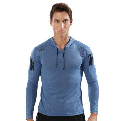 China QUICK DRY Men's Long Sleeve Basketball Shirts Breathable Fitness Tops Sportswear Hooded Gym Running Clothing for sale