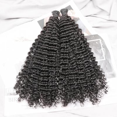 China 6mm curly hair extension itips hot sale remy virgin cuticle lined i tip hair extensions for sale