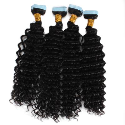 China All Textures Original Russian Hair Extensions Invisible Curly Curly Tape In Human Hair Extensions for sale