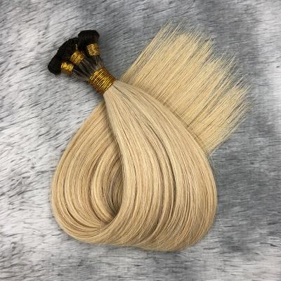 China Best Price Silky Straight Thick End Full Wave Weft Double Hand Tied Hair Weft Extension for sale