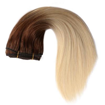 China All Machine Textures 100% Remy Human Hair Weft Ombre 613 Straight Hair Weft for sale