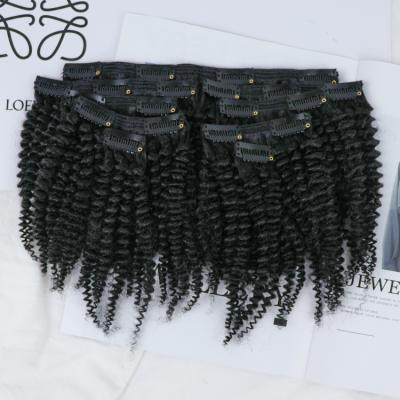 China Afro Curly Natural Black 12a Clip In Curly Hair Extensions Sellers Afro Clip In Curly Hair for sale