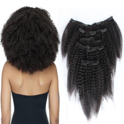 China All Textures 4a 4b 4c Afro Curly Raw Virgin Indian Hair Unprocessed Virgin Hair Clip In Hair Extensions for sale