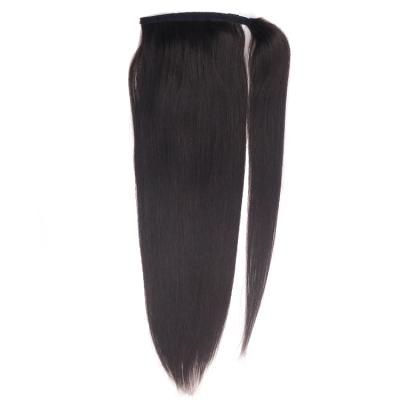 China All textures wholesale ponytail hair extensions wrap around clip in ponytail hair extension for sale