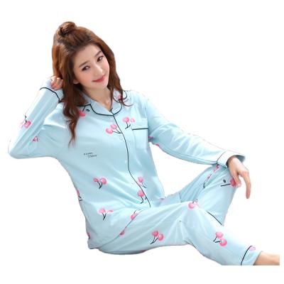 China QUICK DRY pajamas women autumn and winter long sleeving pants button up big loose home cardigan clothes pajamas for sale