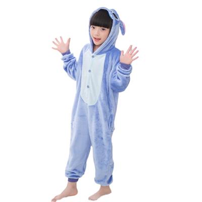 China Cute one-piece winter home clothes baby boys and girls cartoon animal stilch thickened flannel children's pajamas QUICK DRY for sale