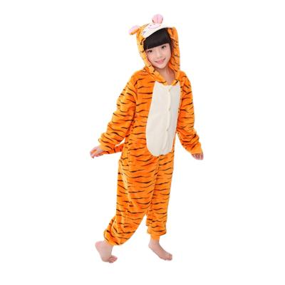 China QUICK DRY animal cartoon Tigger one-piece pajamas thickened flannel children's boys and girls' baby parent-child winter home lovely clothes for sale