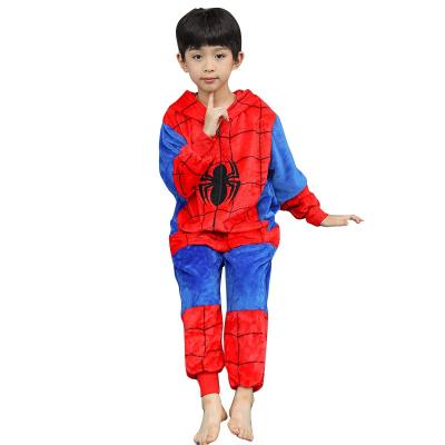 China New QUICK DRY Flannel Spider Animal Cartoon Children's Eye One-Piece Pajamas Yellow Man's Yellow Cute Web Style Red Cute Style for sale