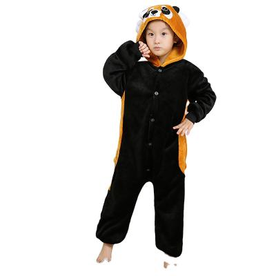 China New QUICK DRY Cartoon Raccoon Pajamas Children's Game Flannel Christmas Parent-child Play One-Piece Clothes for sale