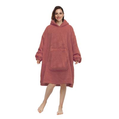 China New Autumn And Winter Nightgown Warm Hooded Lazy Sweater Fleece QUICK DRY Warm Lazy Pocket Inserted With Comfortable Pet Clothes Cotto for sale