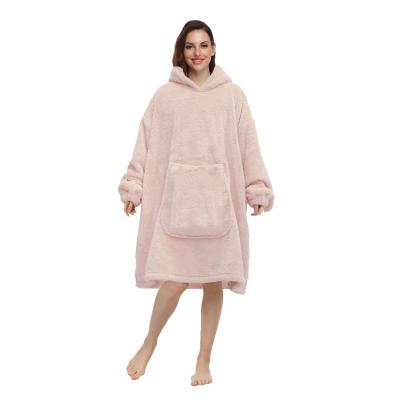 China New Autumn And Winter Nightgown Warm Hooded Lazy Sweater Fleece QUICK DRY Warm Lazy Pocket Inserted With Comfortable Pet Clothes Cotto for sale