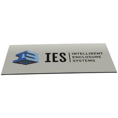 China Custom Europe Print Die Cut Brand Self Adhesive Logo Stickers Anodized Aluminum Nameplates Metal Label Plate for sale