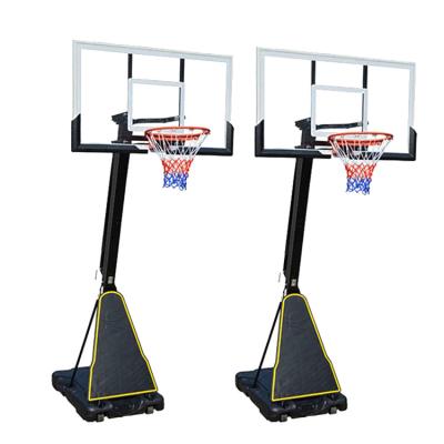 China Gift Basketball Stand Tempered Glass Backboard Basketball Stand Size Adjustable for sale