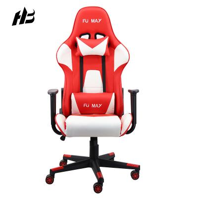 China Heavy Duty Colorful Racing Leather Gaming Chair Swivel Office Gaming Chair Adjustable Wrapping Chair With Removable Head And Lumbar Pillows for sale