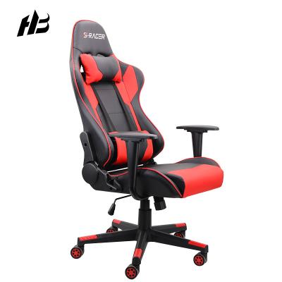 China Rotational Racing Computer Gaming Chair OEM Factory Extended Back Led Ergonomic High Racing Racing Chair Black And Red for sale