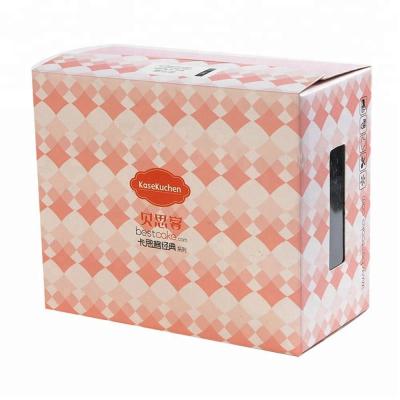 China Recycled Materials Flat Pack Cookie Paper Packaging Box With PVC Windows for sale