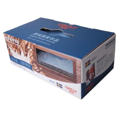 China Recycled Materials Paper Corrugated Cardboard Packaging Box With Plastic Handle And Clear PVC Window for sale