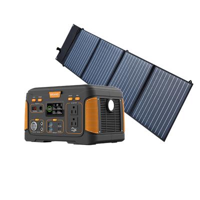 China Portable Generator 300W Wireless Charging Power Station Best Price Outdoor Solar Camping With Completed Panel Set for sale