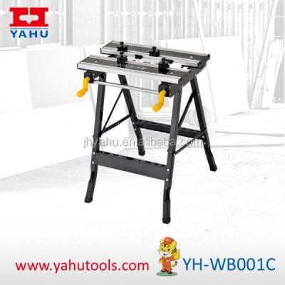 China Aluminum And Steel Multi Purpose Folding Clamping Workbench With Vise And Tool Tray for sale