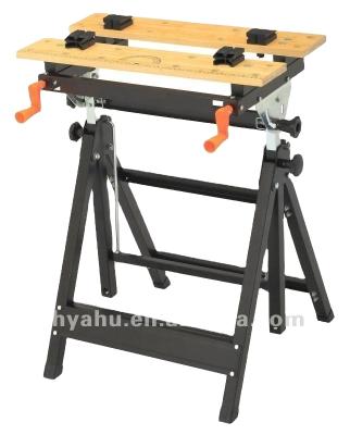 China Building Material Shops Wood Portable Bench Foldable Workbench Work Clamping Worktop Folding Table for sale