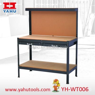 China Commercial Furniture Rivet Stainless Steel Stable System Workbench With Pegboard YH-WT006 for sale