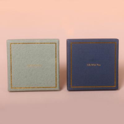 China Recycled Custom Materials Rigid Cardboard Gold Foil Logo Gift Box Surprise Birthday Gift Box For Jewelry Rings Earrings Packaging Necklace for sale