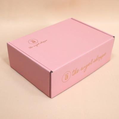 China Recycled Shipping Materials Custom Corrugated Cardboard Printing Pink Packaging Mailer Boxes With Logo for sale