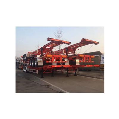 China Truck Trailer Factory Price 20ft 2 Axles Tilting Van Type Side Tipper Dump Semi Container Trailer for sale