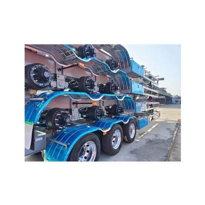 China Wholesale 20ft extendable low bed flatbed container semi truck trailer manufacturer tipping trailer for sale for sale