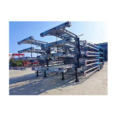 China Chinese truck trailer factory price 2 4 axle twist lock container skeletal flatbed semi trailer for sale for sale