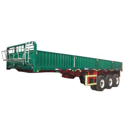 China Truck Trailer New China Dropside Wall Barrier Cargo Semi Trailer For Wood Sand Stone Cement for sale