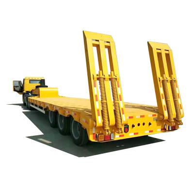 China 13m gooseneck semi trailer 3 axle bed semi trailer low bed lowboy trailer for sale for sale