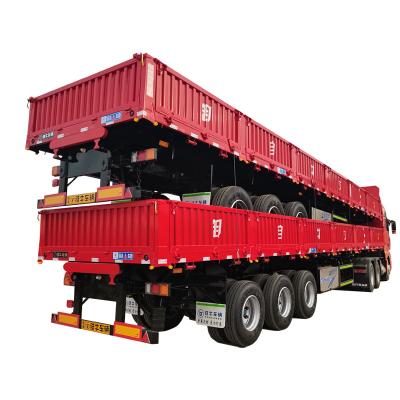 China Truck Dump Trailer Semi Trailer 3 Axle 13 Meter Long Semi Trailer Side Dumper Semi Trailer Price for sale