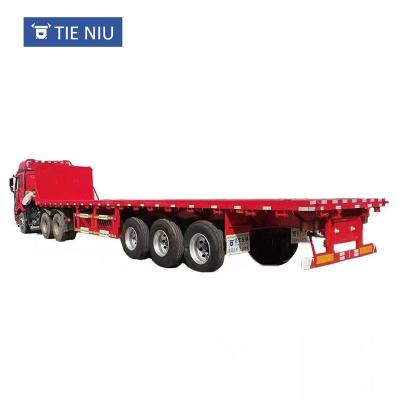 China 40ft tri axle flat bed semi trailer flatbed truck trailer for sale for sale